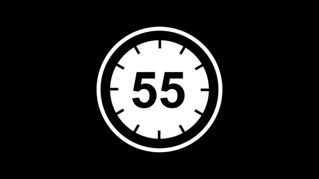 Countdown timer, circle countdown animation for special deal Promotions. Circle countdown timer 60 seconds animation from 60 to 0 seconds, 60 Seconds countdown timer in clock icon. 4k animation