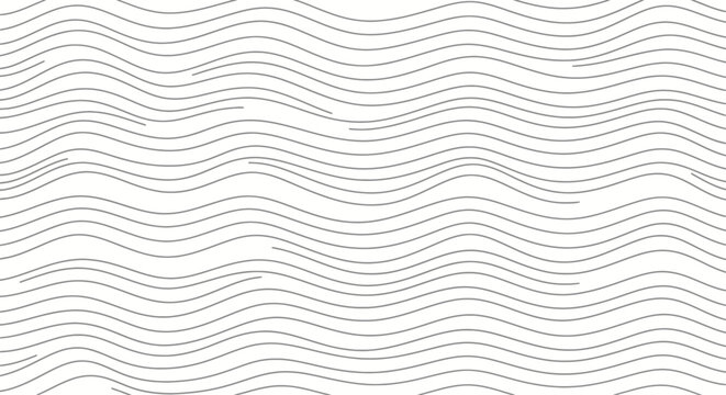 Abstract Wave Pattern - Thin Lines on White Background