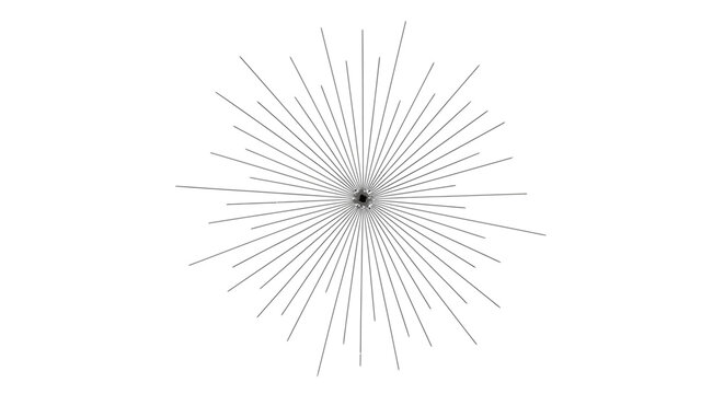 Abstract Sunburst Bursting Starburst Rays Black White Background