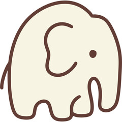 Fototapeta premium Uneven chibi elephant vector icons
