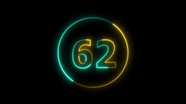 Futuristic Glowing Number with Neon Technology Effect