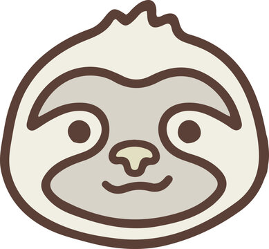 Minimalist chibi sloth face vector icons