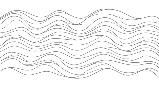 Abstract Wavy Lines Pattern Background, Monochrome Flowing Curves