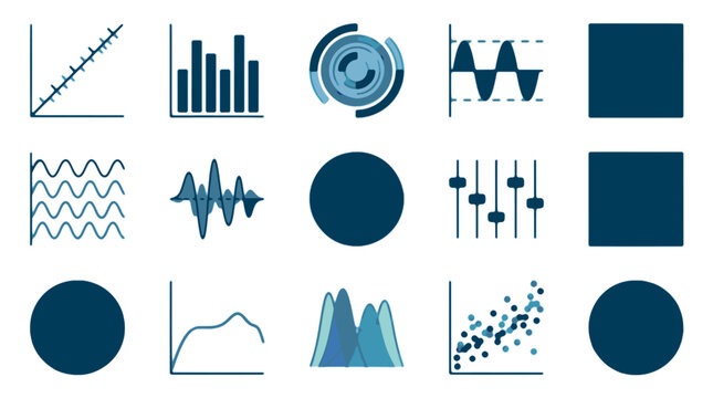 Data Visualization and Statistical Graph Icons