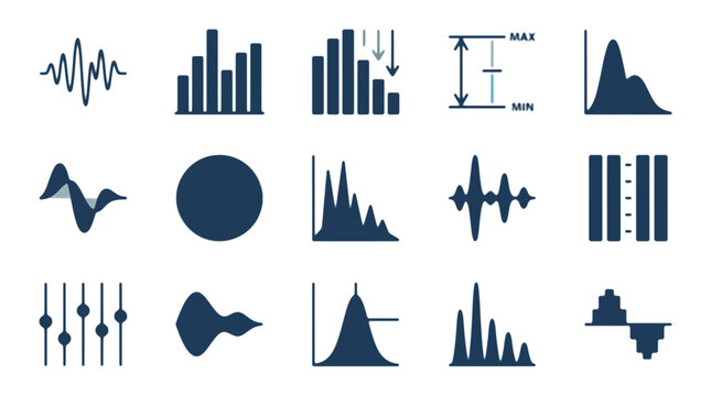 Data Visualization and Audio Icons Set
