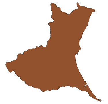 Outline Vector Map of Ibaraki Prefecture of Japan