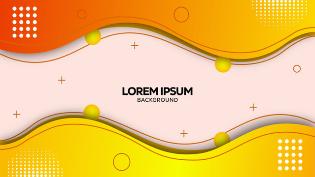 Wave pattern background gradient orange and yellow vector illustration