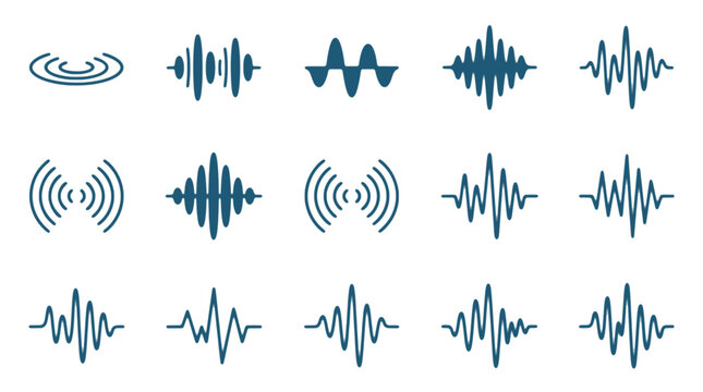 Collection of Sound Wave and Signal Icons