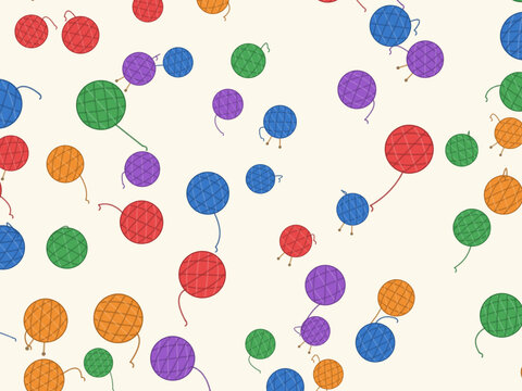 Craft Yarn Ball Pattern Hobby Shop Design