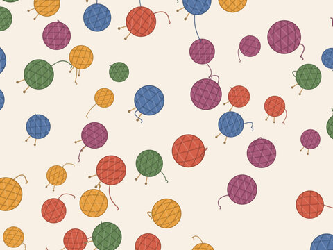 Craft Yarn Ball Pattern Hobby Shop Design