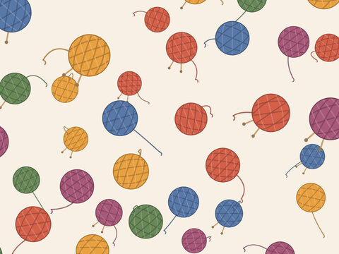 Craft Yarn Ball Pattern Hobby Shop Design
