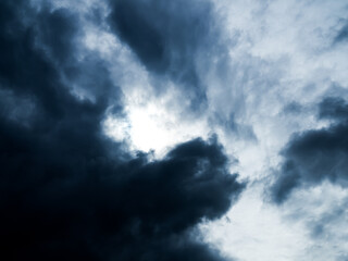Fototapeta premium Cloud storm sky dark rain lightning thunder stormy typhoon nature light scene rainy atmosphere damage effect carbon dioxide dust air pollution 2.5 Pm, texture nature windstorm weather skyscape