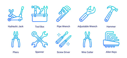 Heavy Machinery icon set featuring industrial vehicles and road construction equipment for engineering, contractor and infrastructure projects. © Arjuna