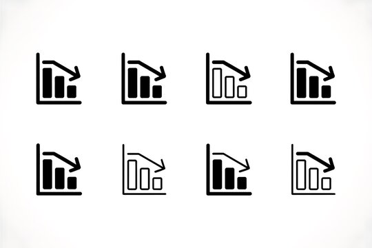 Business decrease arrow graph icon collection design high resolution picture