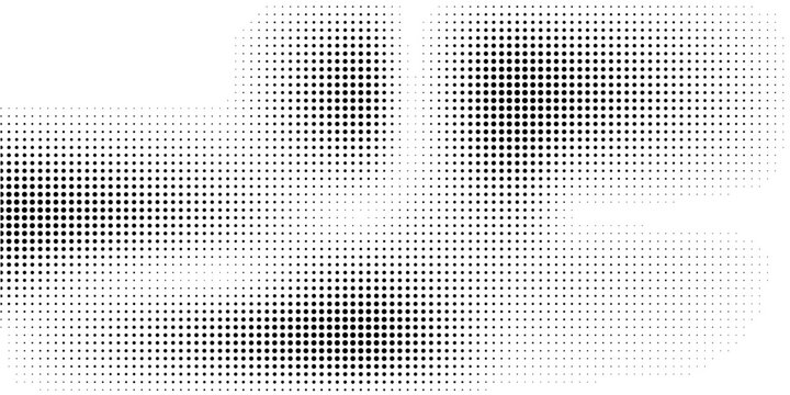 Abstract black halftone dot pattern with irregular organic shapes on white background. Vektor ini cocok untuk web, presentasi, iklan, teknologi, sport dan lain-lain