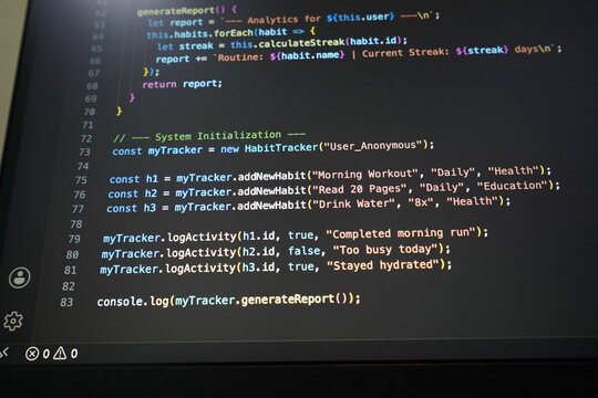 Computer screen displaying lines of code in a programming language