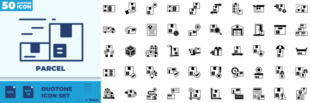 Parcel Duotone Editable Icons set
