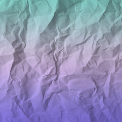 Obraz premium Crumpled paper texture with teal and purple gradient coloration