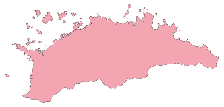 Outline Vector Map of Kagawa Prefecture of Japan
