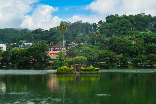 Diatilaka Mandapa Island in kandy lake at Kandy, the former capital of sri lanka