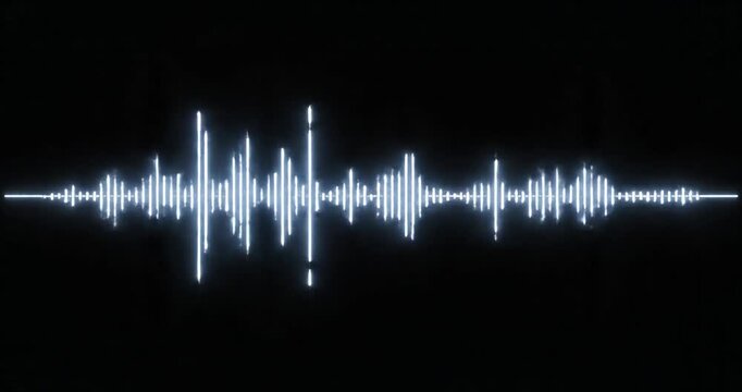 Sound Wave Visualization on Black Background.