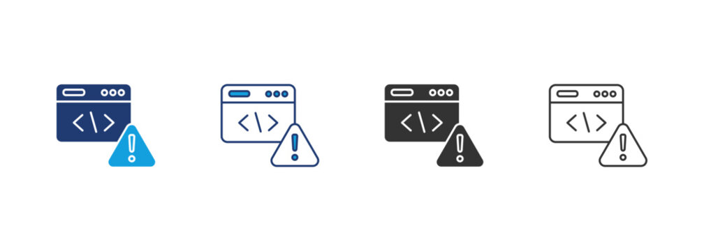 Code Issue Icon Set Multiple Style Collection
