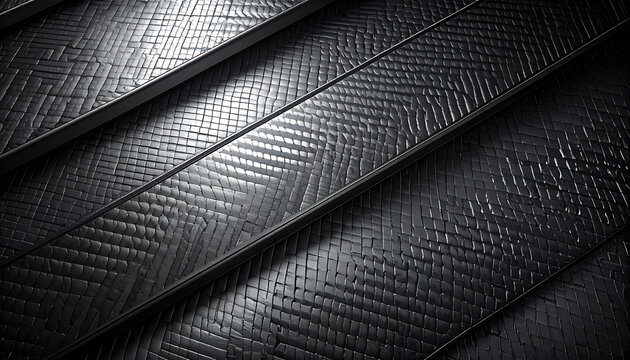 Abstract dark metallic background with repeating geometric patterns and subtle lighting, industrial texture, futuristic design