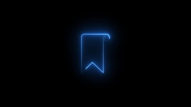 Social Media Bookmark Save Icon Neon Glow Loop Animation
