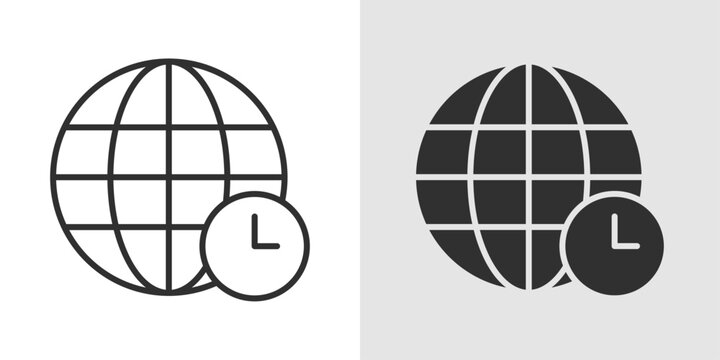 Time Zone Icon representing global time differences and scheduling.