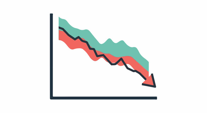 A stylized graph shows a downward trend with an arrow pointing down