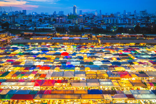 Train Night Market Ratchada at bangkok, thailand