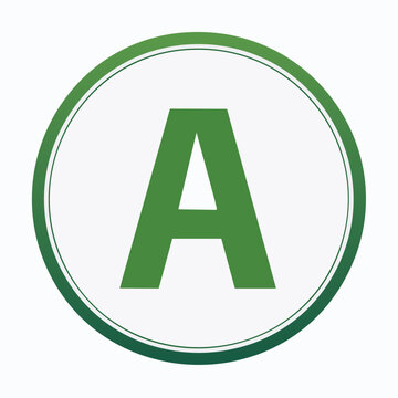 Green Letter A Inside a Circle