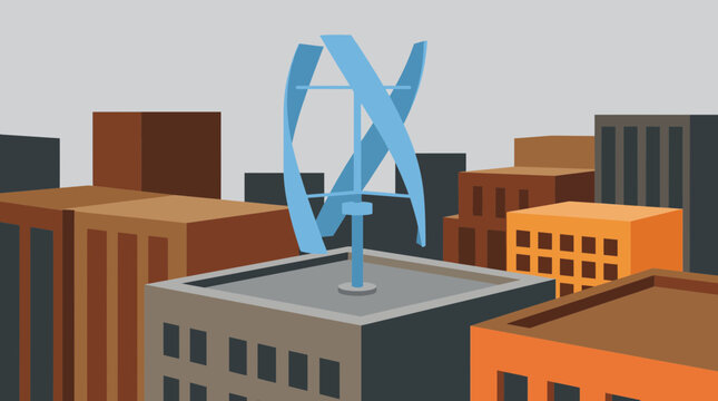 Vertical Axis Wind Turbine Urban Rooftop Design