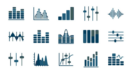 Naklejka premium Collection of Data and Audio Visualization Icons
