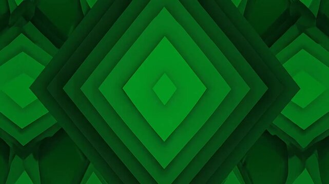 A dark green background featuring a repeating geometric diamond pattern design