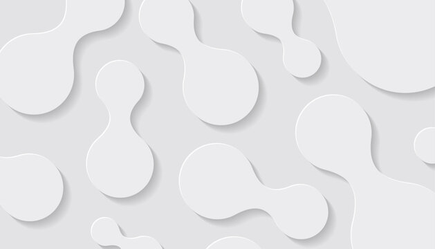 Abstract White Paper Cut Background with Organic Shapes and 3D Layered Design
