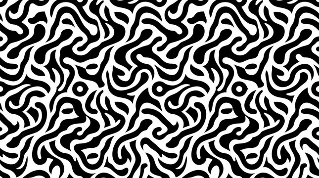 Black and white abstract wavy pattern.