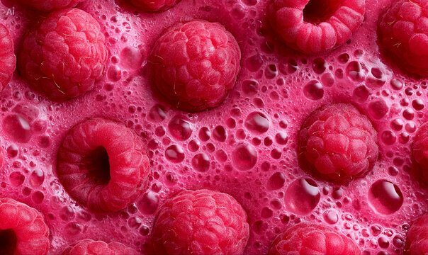 Raspberry smoothie closeup background