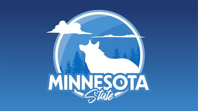 minnesota state with wild animal silhouettes