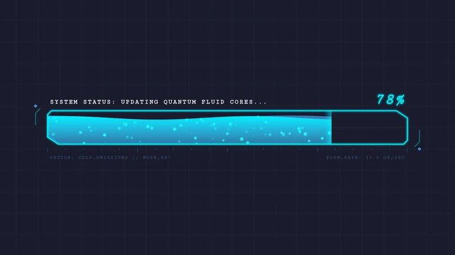 Futuristic HUD Loading Bar Animation with System Initializing and Updating Status