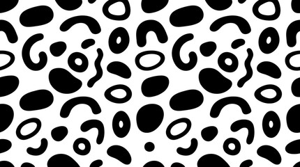 Fototapeta premium Black and white abstract animal print.