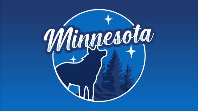 minnesota state with wild animal silhouettes