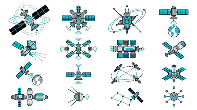 Satellite communication technology in space.