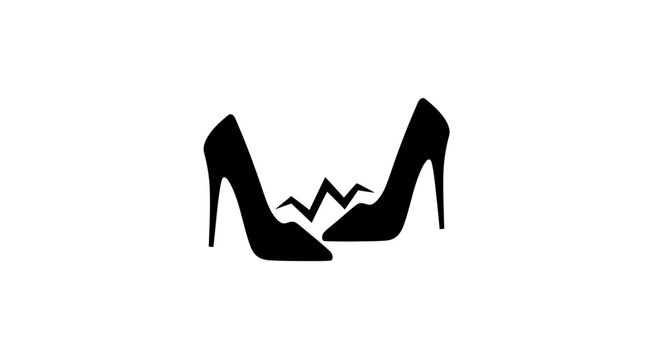 Broken High Heel Shoe Silhouette Icon