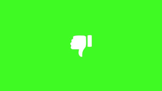 Thumbs Down Icon Loop Animation, Dislike Symbol 4K Motion Video 