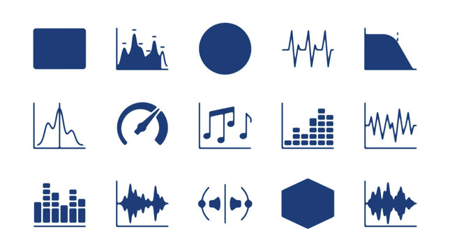 Collection of Audio and Data Visualization Icons