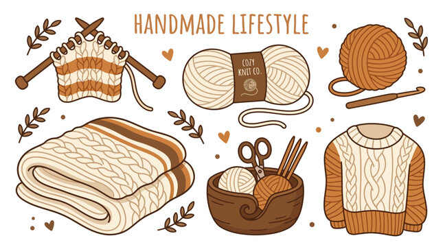 Handmade knitting and crochet lifestyle items.