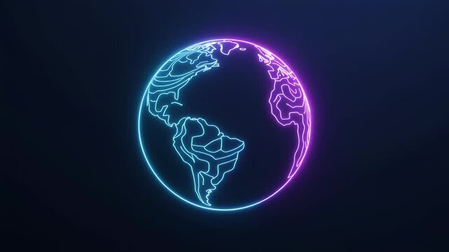 Illuminated globe showcasing interconnected continents with glowing light effects