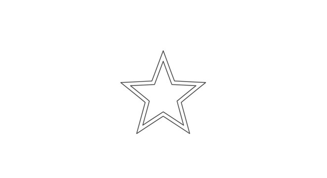 Minimal black and white outlined star shape icon.