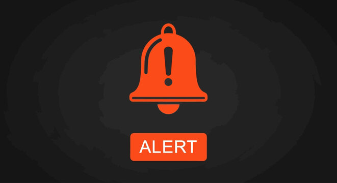 Orange Bell Icon with Alert Button